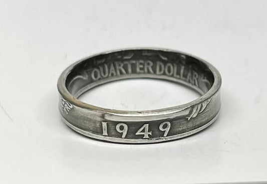Thin Band Birth Year or Anniversary Coin RIng