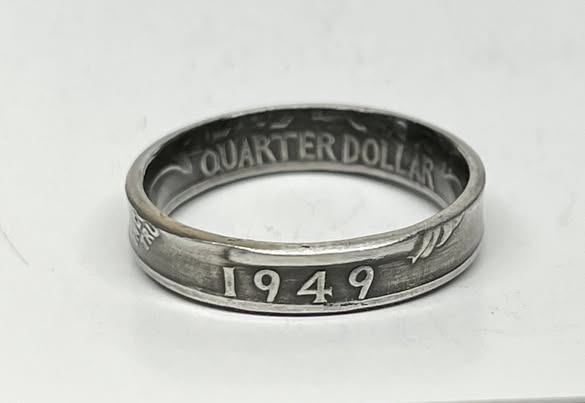 Thin Band Birth Year or Anniversary Coin RIng