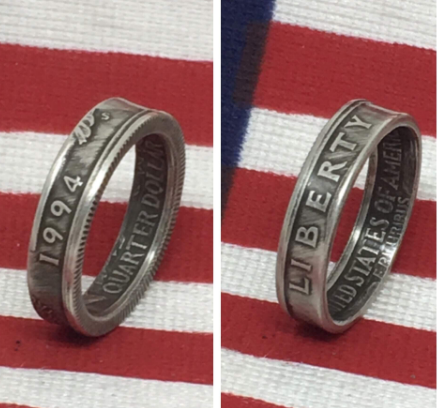 Thin Band Birth Year or Anniversary Coin RIng