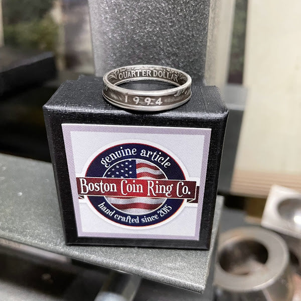 Thin Band Birth Year or Anniversary Coin RIng